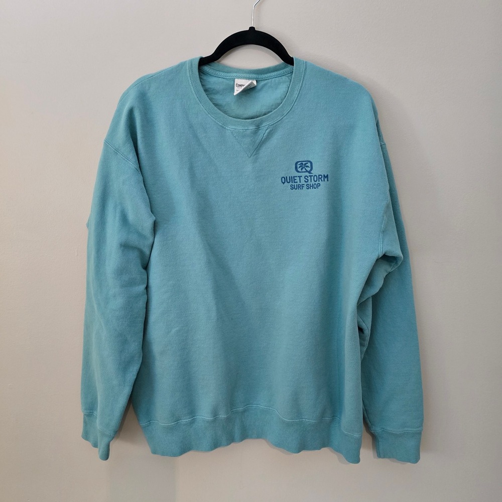 Quiet Storm Surf Shop Sweatshirt | Teal | Crew Neck |Large